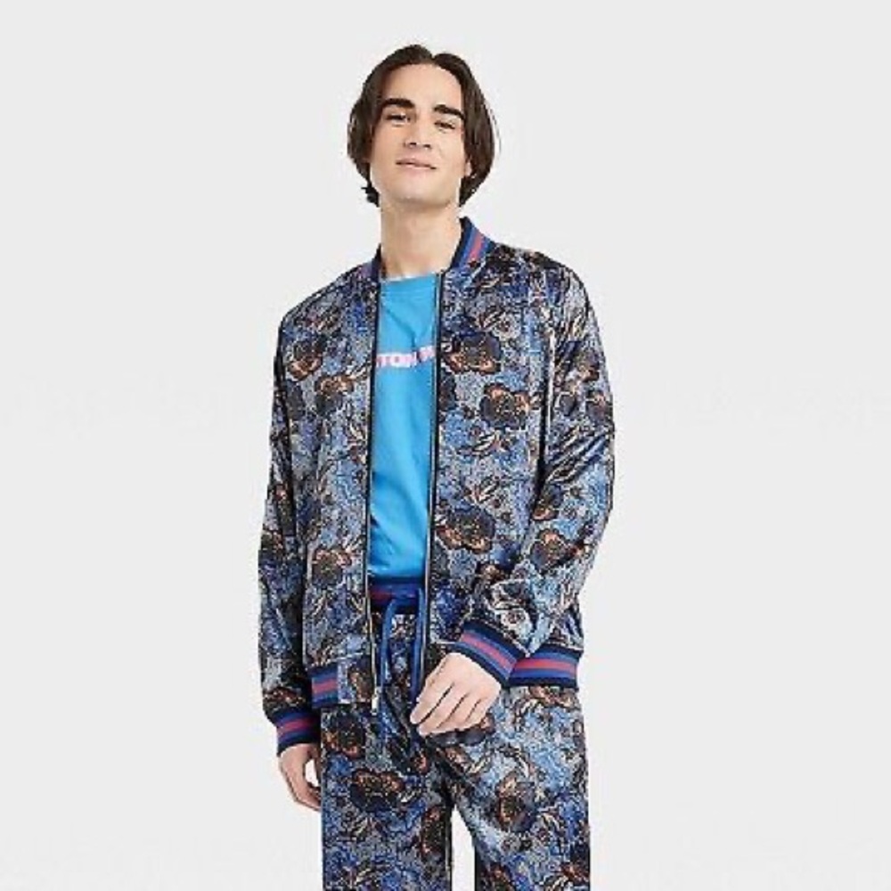 Houston White for Target | Blue Floral Bomber